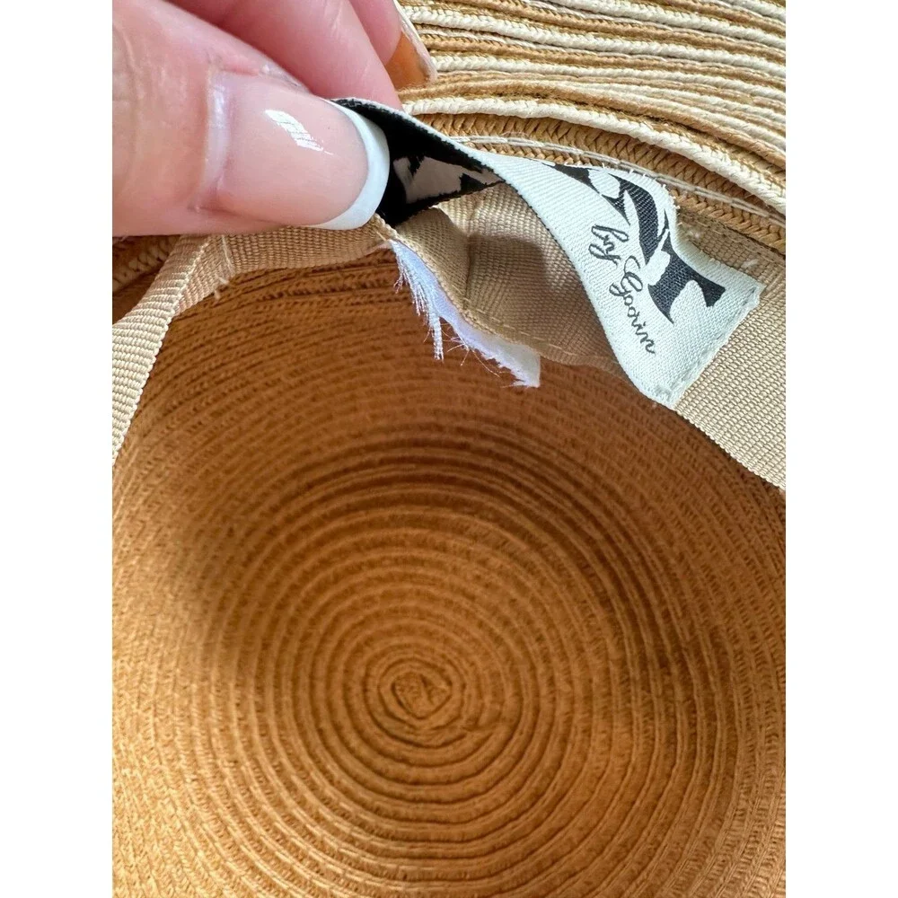 Mint By Goorin Paper Large Two Tone Layered Brim Summer Floppy Sun Hat One Size